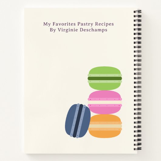Französisches Macarons-Rezept-Notebook Notizblock (Rückseite)