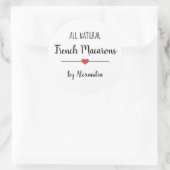 Französisches Macarons-Skript Runder Aufkleber (Tasche)