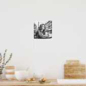 Französisches Mädchen mit Kaffee Poster (Küche)