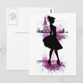 französisches Mädchen Postkarte (Vorne/Hinten)