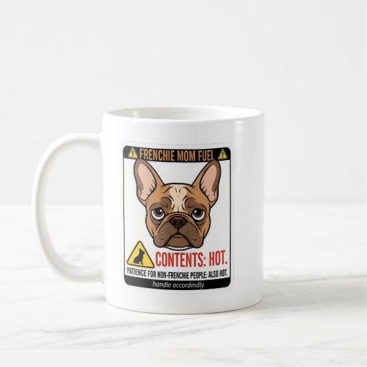 Französisches Mama-Fuel-Warnschild-Design Kaffeetasse (Links)