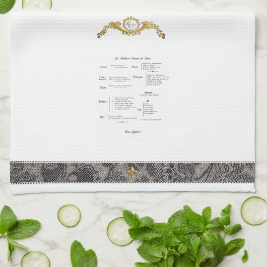 Französisches Menü Küchentuch (Gefaltet)