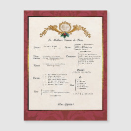 Französisches Menü Urlaub Kühlschrank Dekoration M Magnetkarte