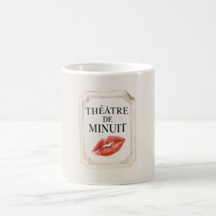 Französisches Mittnacht-Theater Rote Lippen Kuss Kaffeetasse