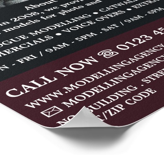 Französisches Modell, Modellierungsagentur, Muster Poster (Ecke)