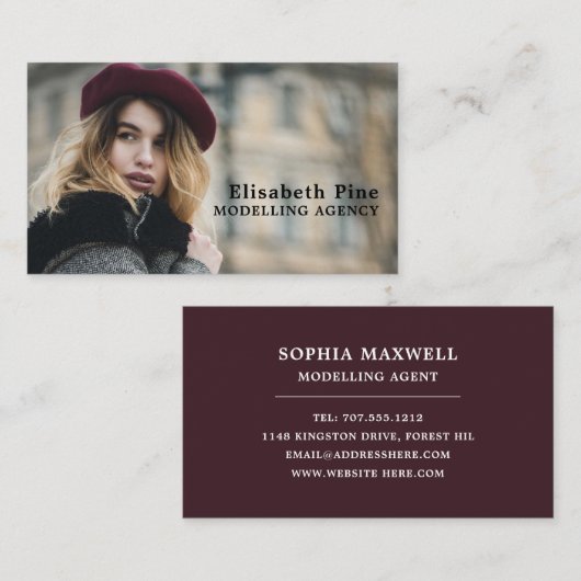 Französisches Modell, Modellierungsagentur, Muster Visitenkarte (Vorne/Hinten)