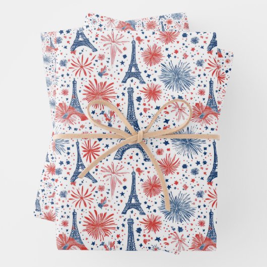 Französisches Muster 4 Geschenkpapier Set (Beispiel)