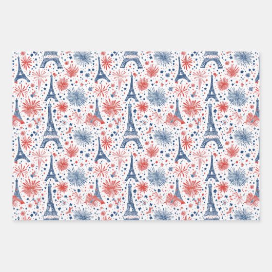 Französisches Muster 4 Geschenkpapier Set (Vorderseite)