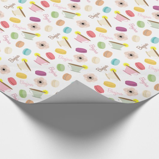 Französisches Nahrungsmittelthema-Packpapier Geschenkpapier (Ecke)