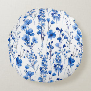 Französisches Papier-Wildblumen-Musterdesign-98186 Rundes Kissen