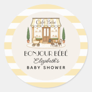 Französisches Paris-Café Bébé Geschlechtsneutrale Runder Aufkleber