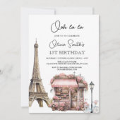 Französisches Pariser Café Pariser Tee Party Gebur Einladung (Vorderseite)