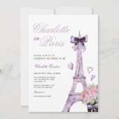 Französisches Pariser Eiffelturm Bow Brautparty Einladung (Vorderseite)