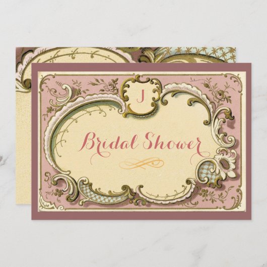 Französisches Pariser Vintages BlumenBrautparty Einladung (Vorne/Hinten)