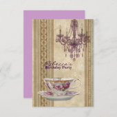 französisches Party für Geburtstagsgebäck Einladung (Vorne/Hinten)