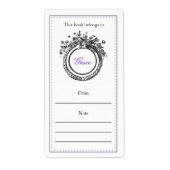 Französisches Personalisiertes Buchzeichen | Lila (Vorne)