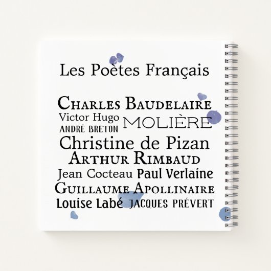 Französisches Poet-Notebook Notizblock (Rückseite)