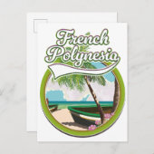 Französisches Polynesien Reiselogo. Einladungspostkarte (Vorne/Hinten)