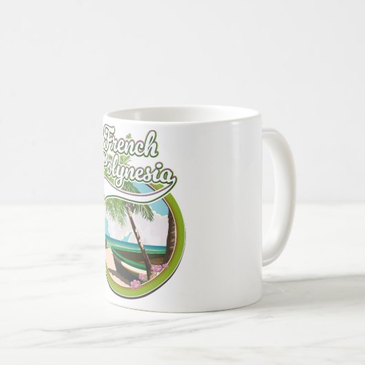 Französisches Polynesien Reiselogo. Kaffeetasse (VorderseiteRechts)