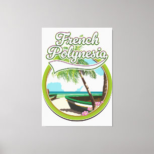 Französisches Polynesien Reiselogo. Leinwanddruck