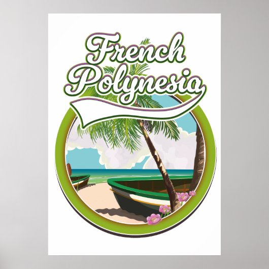 Französisches Polynesien Reiselogo. Poster (Vorne)