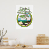 Französisches Polynesien Reiselogo. Poster (Küche)