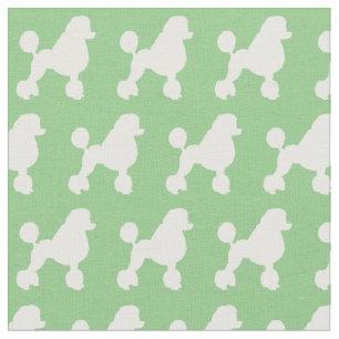 Französisches Poodle Hund Silhouette Pet Sage Gree Stoff