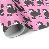 Französisches Poodle: Vintages Illustrationsmuster Geschenkpapier (Rolleneckpunkt)