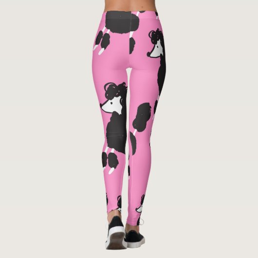 Französisches Poodle: Vintages Illustrationsmuster Leggings (Rückseite)