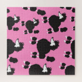 Französisches Poodle: Vintages Illustrationsmuster Puzzle (Horizontal)
