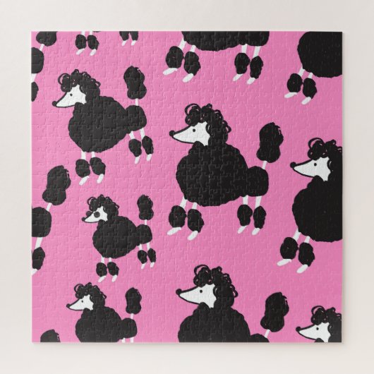 Französisches Poodle: Vintages Illustrationsmuster Puzzle (Vertikal)