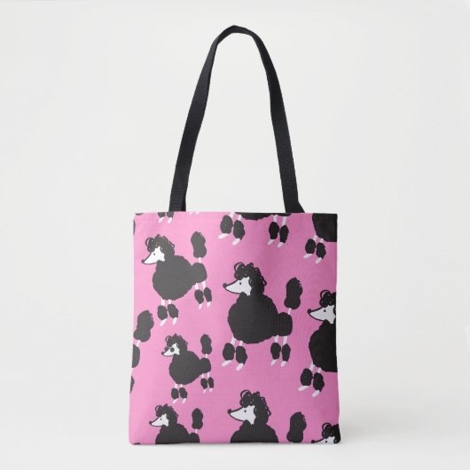 Französisches Poodle: Vintages Illustrationsmuster Tasche (Vorderseite)