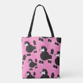Französisches Poodle: Vintages Illustrationsmuster Tasche (Rückseite)