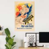 Französisches Poster: Frauen spielen Crash Cymbals Poster (Heimbüro)