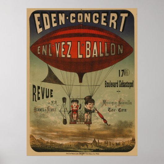 Französisches Poster von zwei Künstlern in der Luf (Vorne)