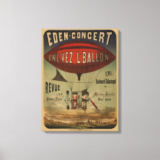 Französisches Poster von zwei Künstlern in der Luf Leinwanddruck (Vorderseite)