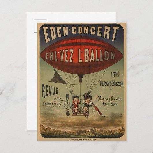 Französisches Poster von zwei Künstlern in der Luf Postkarte (Vorne/Hinten)