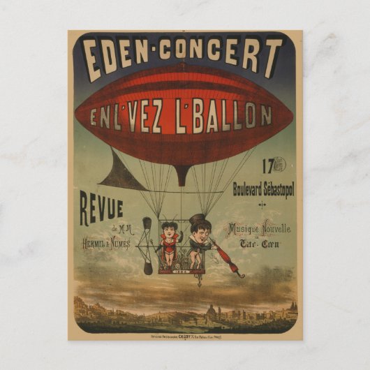 Französisches Poster von zwei Künstlern in der Luf Postkarte (Vorderseite)