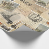 Französisches Postkarten-Collagen-Packpapier Geschenkpapier (Ecke)