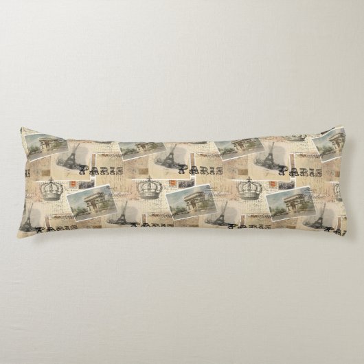 Französisches Postkarten-Paris-Körper-Kissen Seitenschläferkissen (Vorderseite)