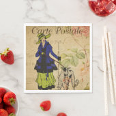 Französisches Postkartenpapier Napkin Serviette (Beispiel)