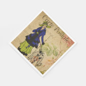 Französisches Postkartenpapier Napkin Serviette (Ecke)