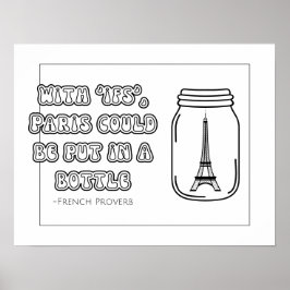 Französisches Proverb Coloring Poster