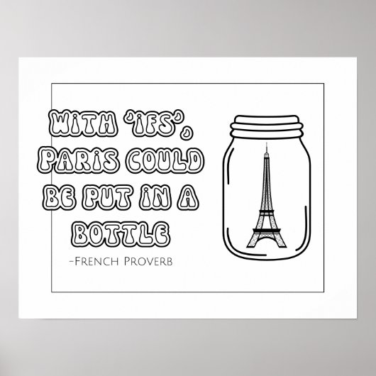 Französisches Proverb Coloring Poster (Vorne)