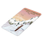 Französisches Pyrenäen-Skiplakat Magnet (Linke Seite)