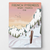 Französisches Pyrénées Ski Poster Fotoplatte (Vorderseite)