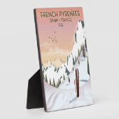 Französisches Pyrénées Ski Poster Fotoplatte (Seite)