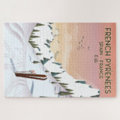 Französisches Pyrénées Ski Poster Puzzle (Horizontal)