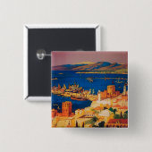 Französisches Reiseplakat, Reise nach Syrien Button (Vorne & Hinten)