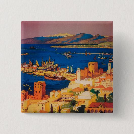 Französisches Reiseplakat, Reise nach Syrien Button (Vorderseite)